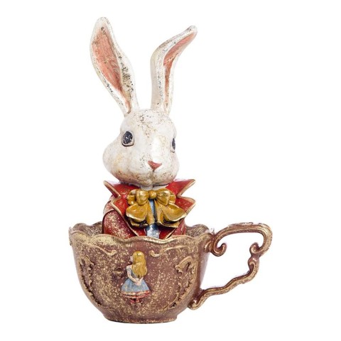 TAZZA CON CONIGLIO RESINA CM.25